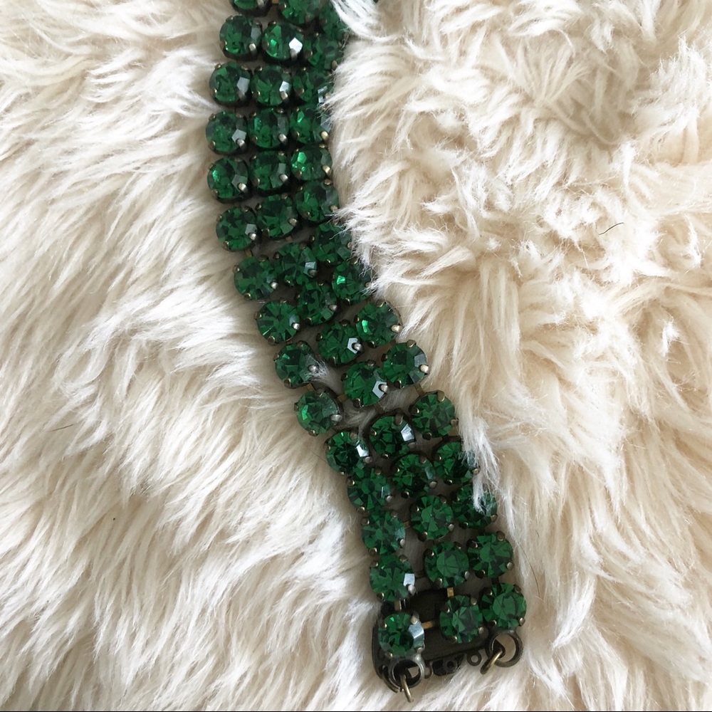 Stunning green layered bracelet . Of the highest quality costume jewelry.